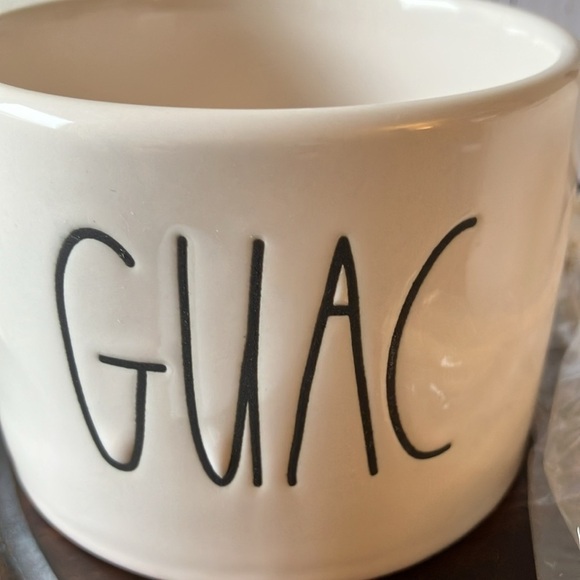 Rae Dunn: Artisan Guac & Salsa Bowl Set- 2 Bamboo Spoons - Picture 3 of 16